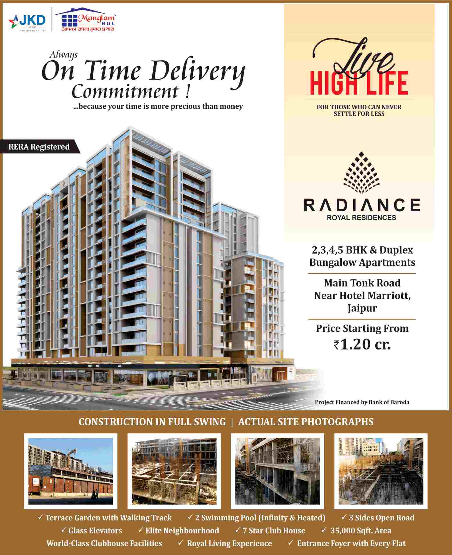 High life for those who can never settle for less at Manglam Radiance in Jaipur Update